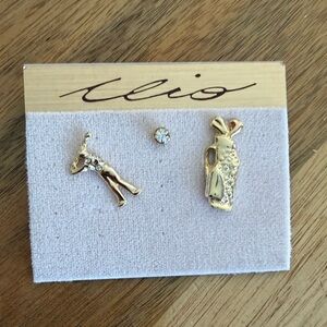 Clio Gold and Silver Golf Brooch Pin Set